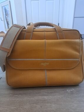 Rare, Vintage Rawlings Tan Leather Briefcase / Travel Bag